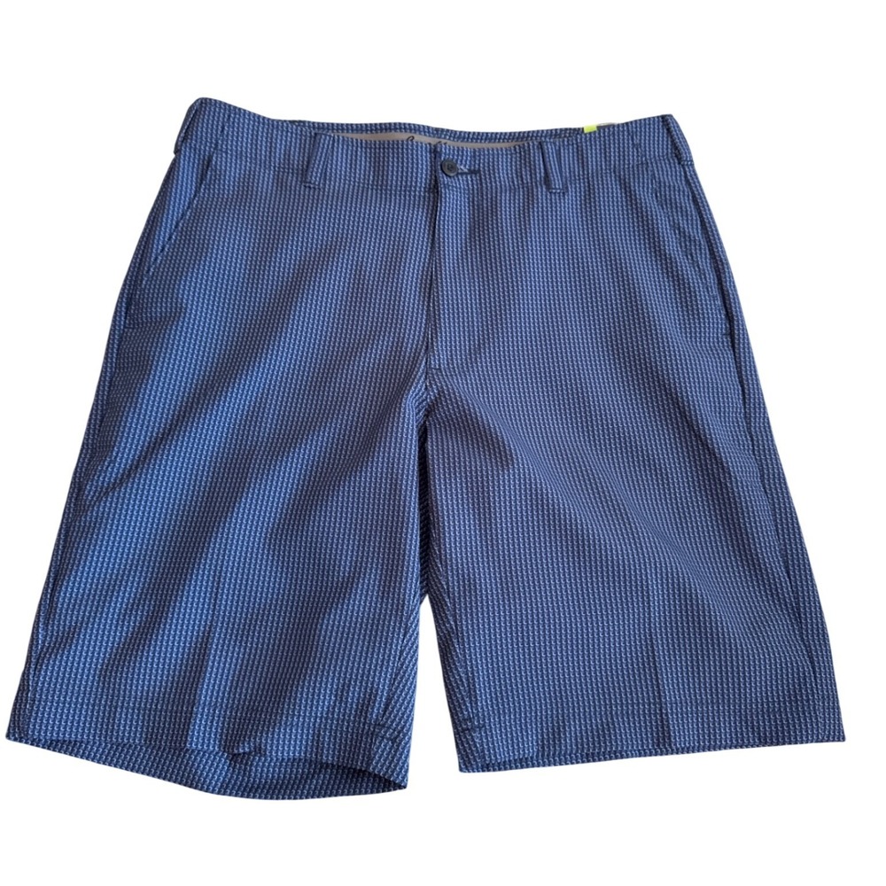 Ben Hogan Performance Mens Golf Shorts Blue Micro Pattern Stretch Fabric Size 34